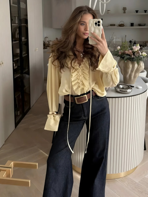 Y2K Romance Ruffle Blouse