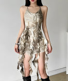 Y2K Ruffled Backless Mini Dress