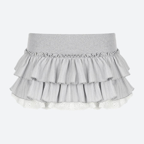 Y2K Ruffled Layered Mini Skirt