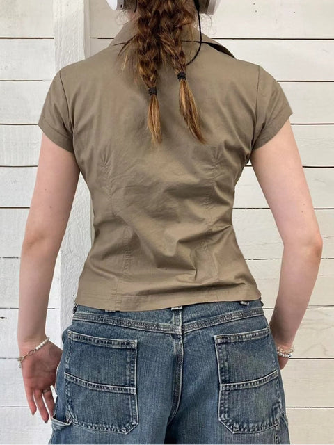 Y2K Safari Short Sleeve Shirt