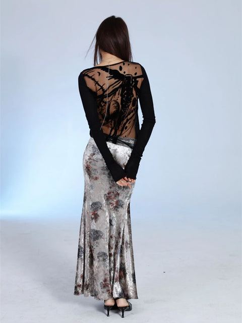 Y2K Sheer Back Top