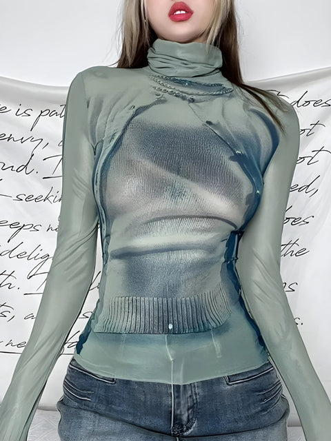 Y2K Sheer Body Top
