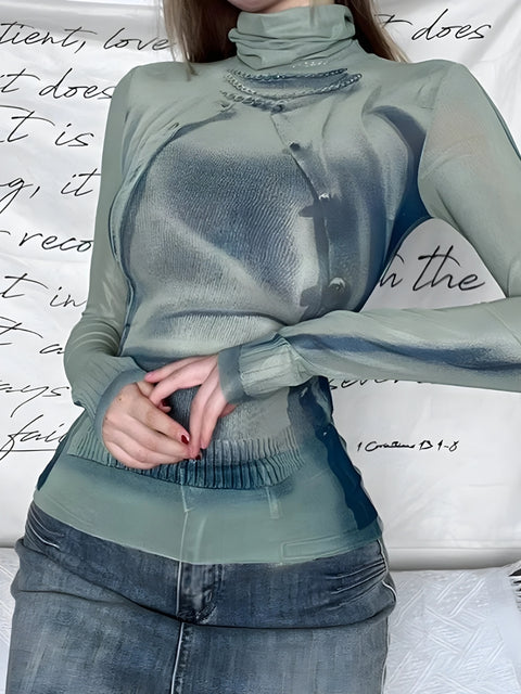 Y2K Sheer Body Top
