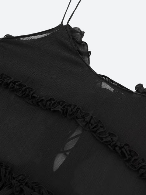 Y2K Sheer Open Front Top