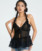 Y2K Sheer Open Front Top