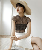 Y2K Sheer Qipao Top