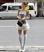 Y2K Sheer Ruffle Mini Dress