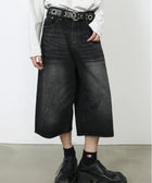 Y2K Skater Wide Leg Denim Shorts