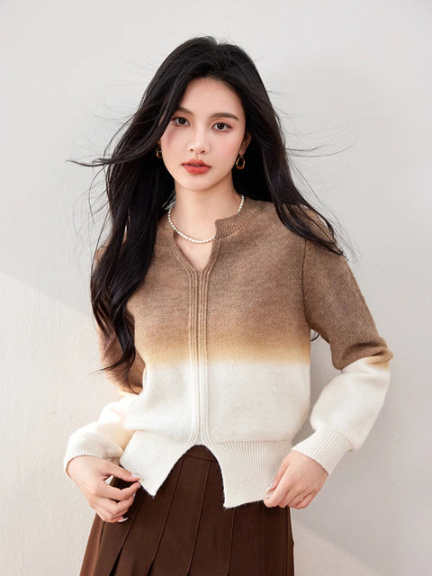 Y2K Slit Knitted Sweater