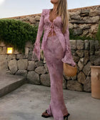 Y2K Snakeskin Blouse & Maxi Skirt Two Piece Set