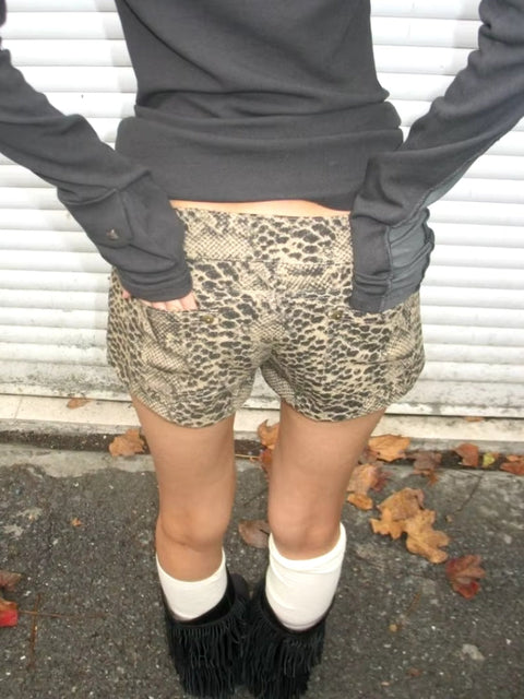 Y2K Snakeskin Shorts