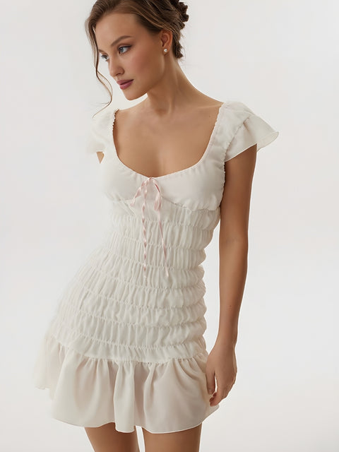 Y2K Soft Ruffle Mini Dress