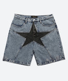 Y2K Star Patch Denim Shorts