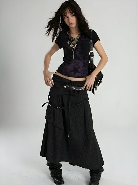 Y2K Star Printed Top