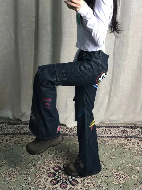 Y2K Sticker Cargo Jeans