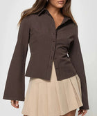 Y2K Striped Flared Sleeve Shirt