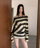 Y2K Striped One Shoulder Mini Dress