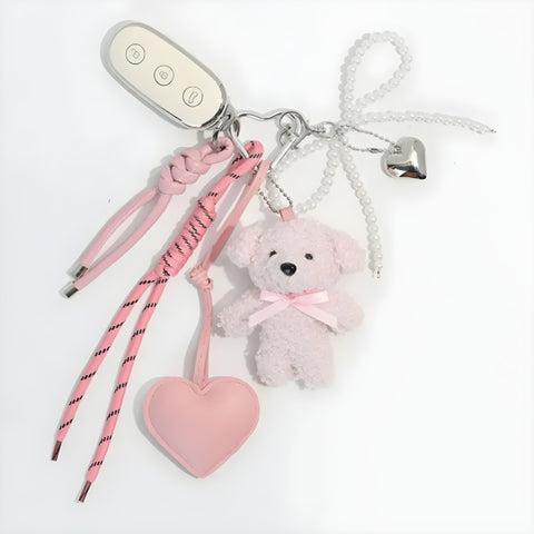 Y2K Teddy Bear Heart Bag Charm