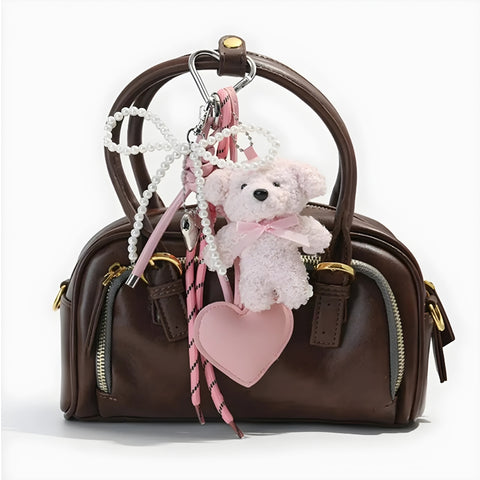 Y2K Teddy Bear Heart Bag Charm