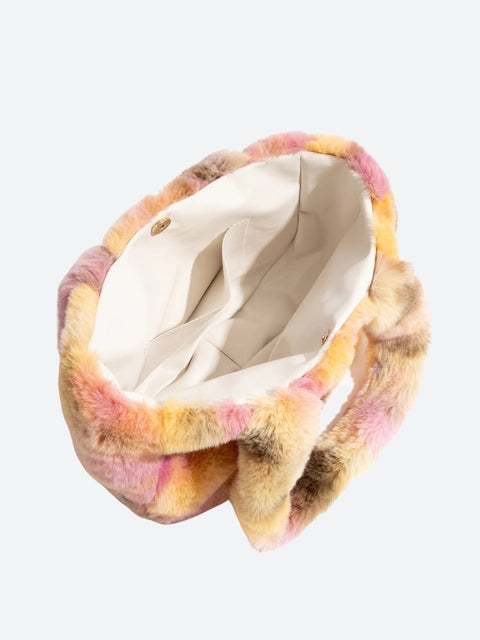 Y2K Tie Dye Faux Fur Fluffy Bag