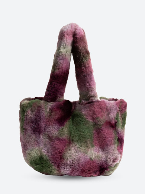 Y2K Tie Dye Faux Fur Fluffy Bag