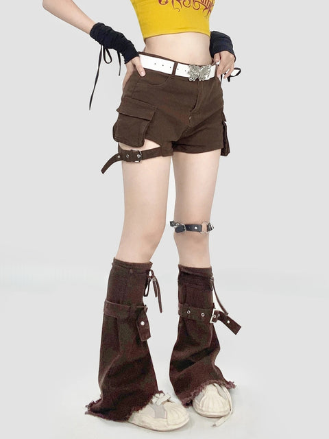 Y2K Tie-Up Belted Leg Warmers