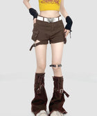 Y2K Tie-Up Belted Leg Warmers