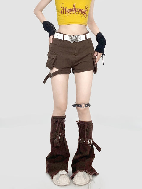 Y2K Tie-Up Belted Leg Warmers