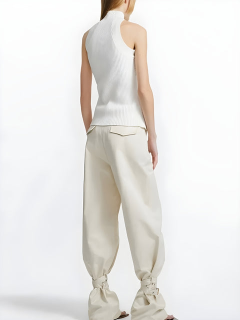 Y2K Twisted Cut Out Knit Top