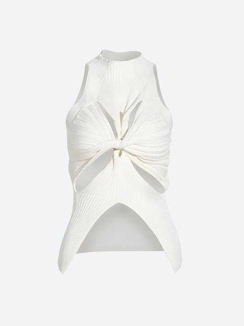 Y2K Twisted Cut Out Knit Top