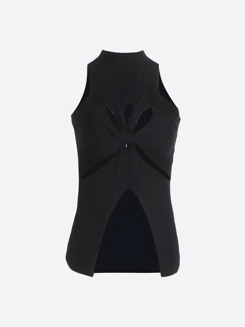 Y2K Twisted Cut Out Knit Top