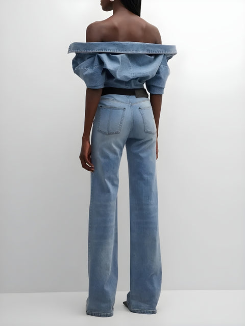 Y2K Two Tone Wide Leg Jeans