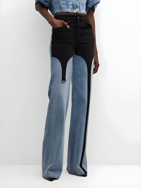 Y2K Two Tone Wide Leg Jeans