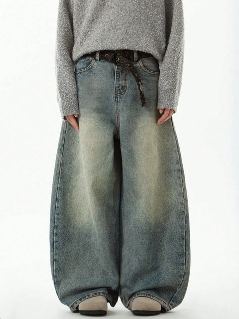 Y2K Vintage Curved Baggy Jeans
