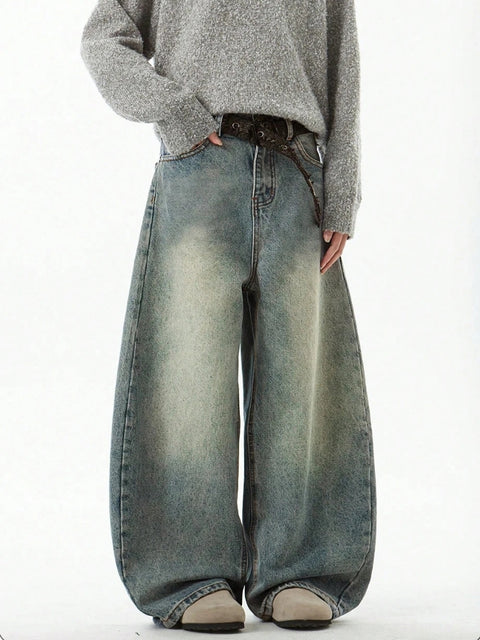 Y2K Vintage Curved Baggy Jeans