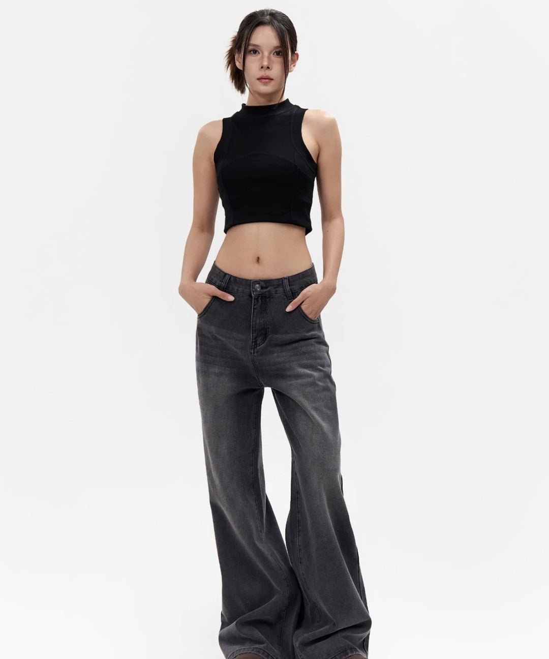 Shop Y2K Wide Leg Low Rise Jeans - Y2KVIBE – Y2K VIBE