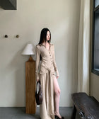 Y2K Wrap Tie Slit Maxi Dress