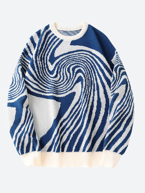 Y2K Abstract Lines Sweater