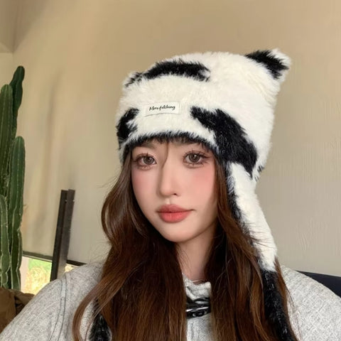 Y2K Cat Ear Fluffy Beanie