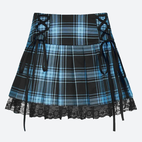 Y2K Goth Plaid Mini Skirt