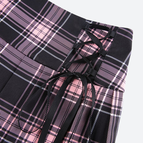 Y2K Goth Plaid Mini Skirt