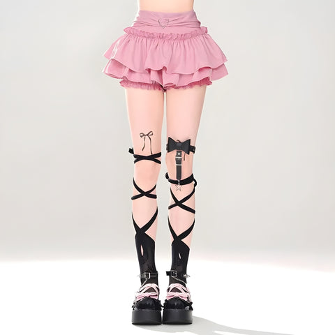 Y2K Heart Buckle Mini Skirt