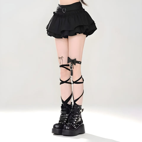 Y2K Heart Buckle Mini Skirt