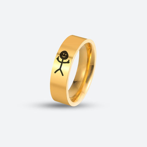 Y2K Middle Finger Stickman Ring