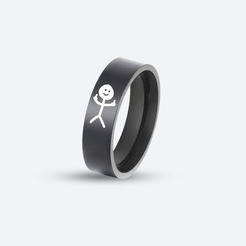 Y2K Middle Finger Stickman Ring