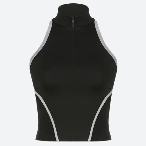 Y2K Open Back Zip Up Top