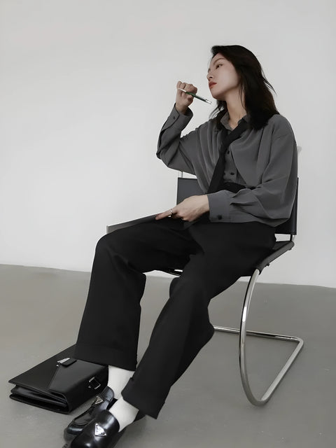 Y2K Oversized Tie Shirt