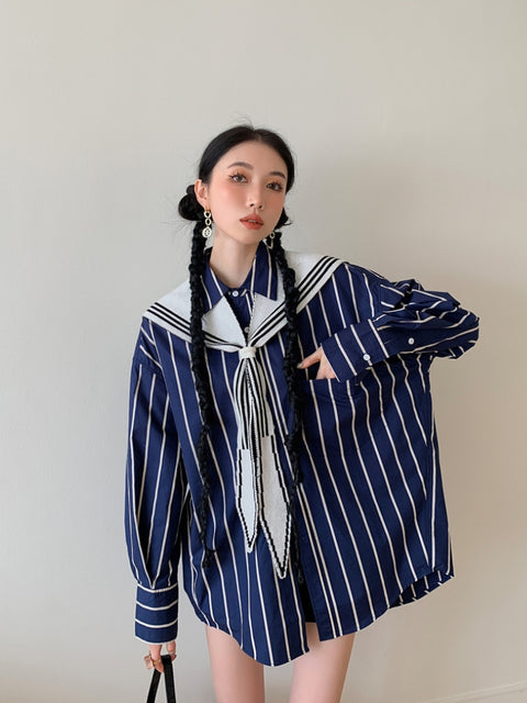 Y2K Sailor Collar Shirt