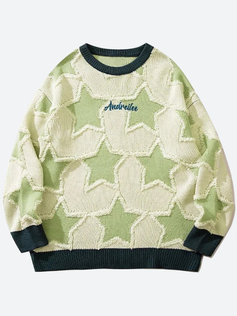 Y2K Star Pattern Sweater