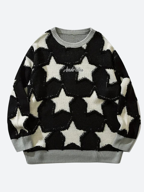 Y2K Star Pattern Sweater